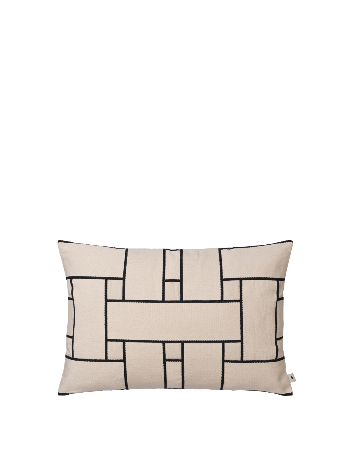 Kissenbezug Lattice Offset – rechteckig – Off-White/Schwarz