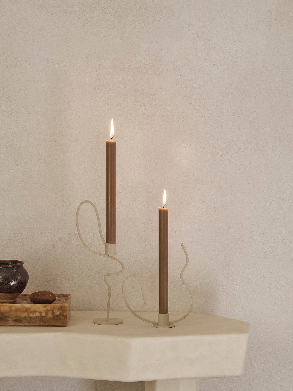 Kerzenständer Valse – Niedrig & Hoch – Geschenkset – Kaschmir