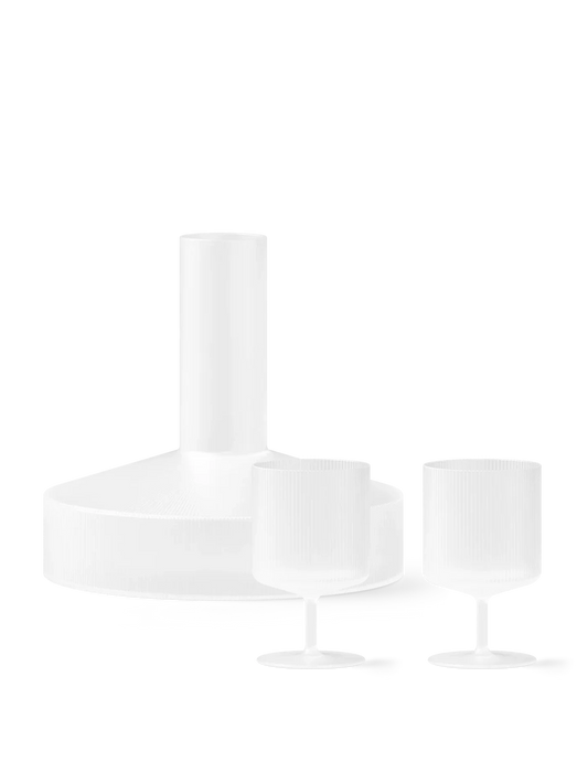 Ripple Weinkaraffe & Weingläser – 2er Set – Geschenkset – Mattiert