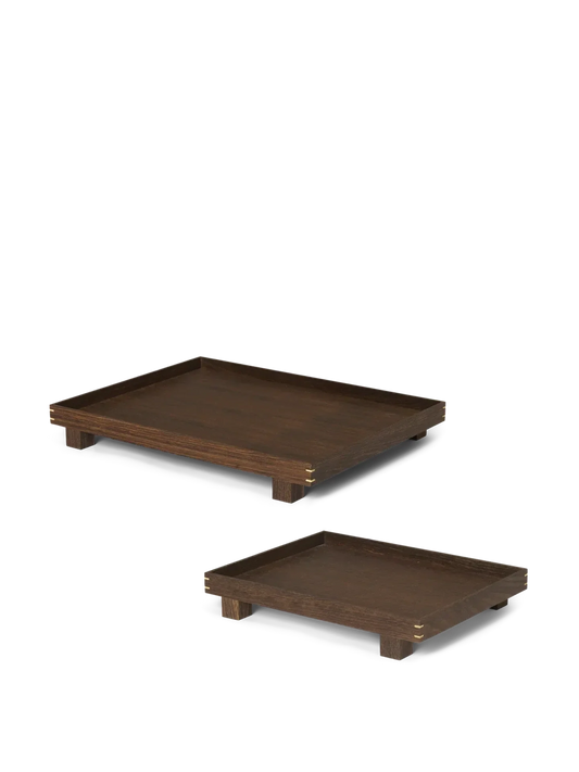 Bon Holztablett – Großes & kleines Geschenkset – Geräucherte Eiche