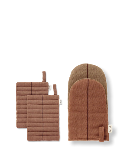 Ito Topflappen- & Ofenhandschuh-Geschenkset – Haselnuss