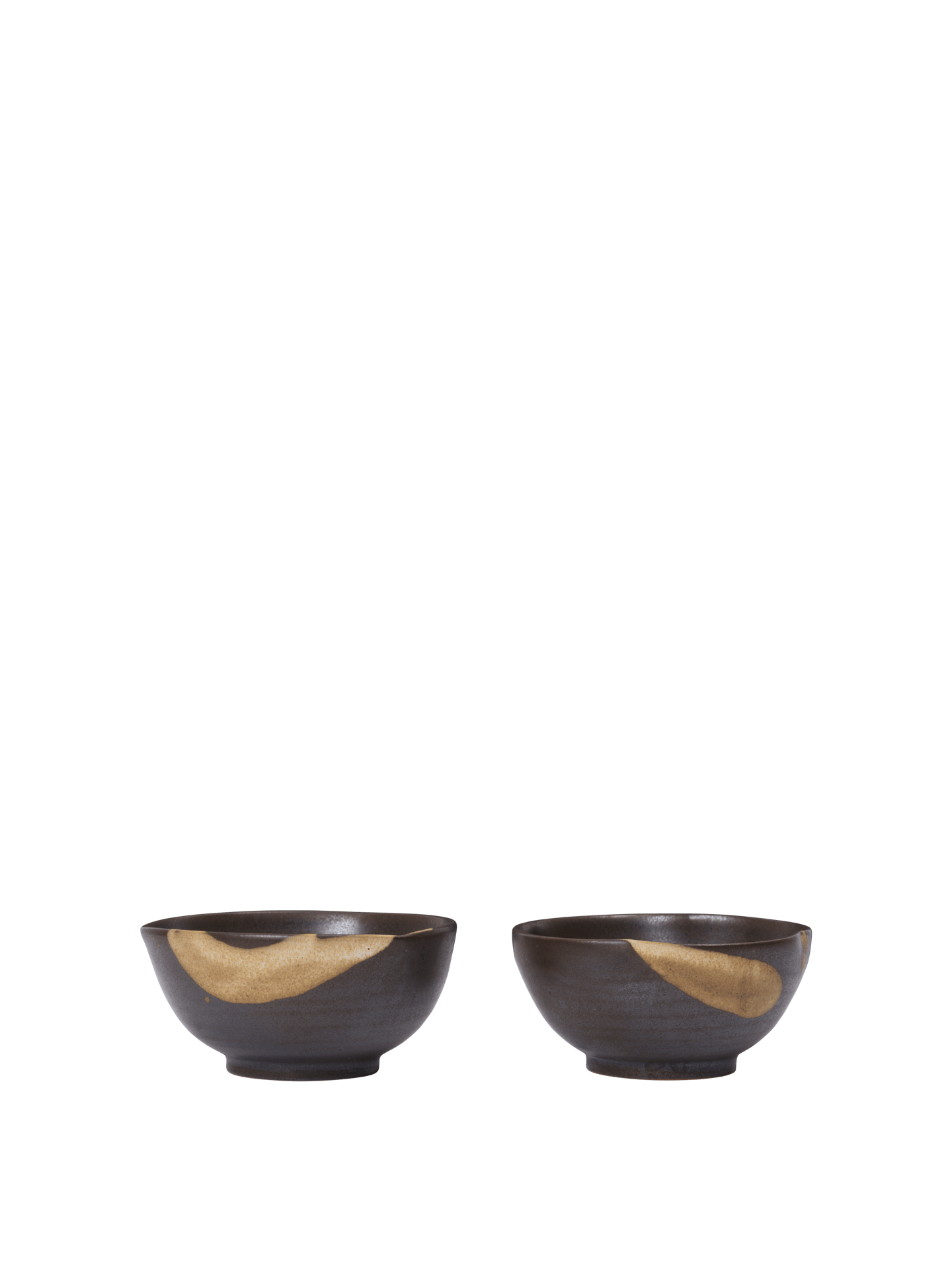 Koyo Schalen – Ø8,5 – 2er-Set – Dunkelbraun/Beige