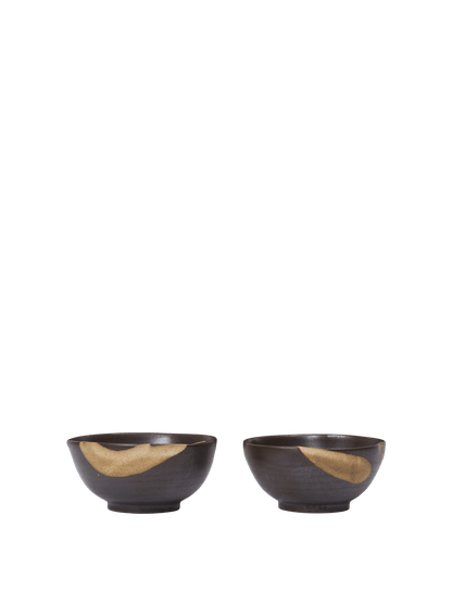 Koyo Schalen – Ø8,5 – 2er-Set – Dunkelbraun/Beige