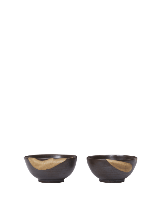 Koyo Schalen – Ø8,5 – 2er-Set – Dunkelbraun/Beige