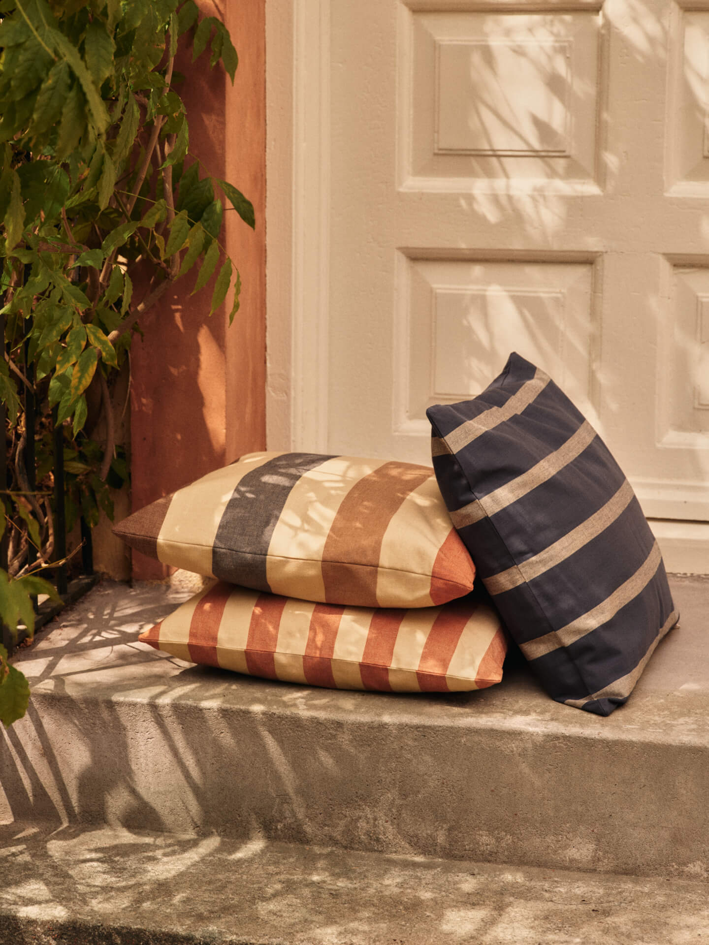 Strand Outdoor-Kissen – Burnt Ochre/Parchment