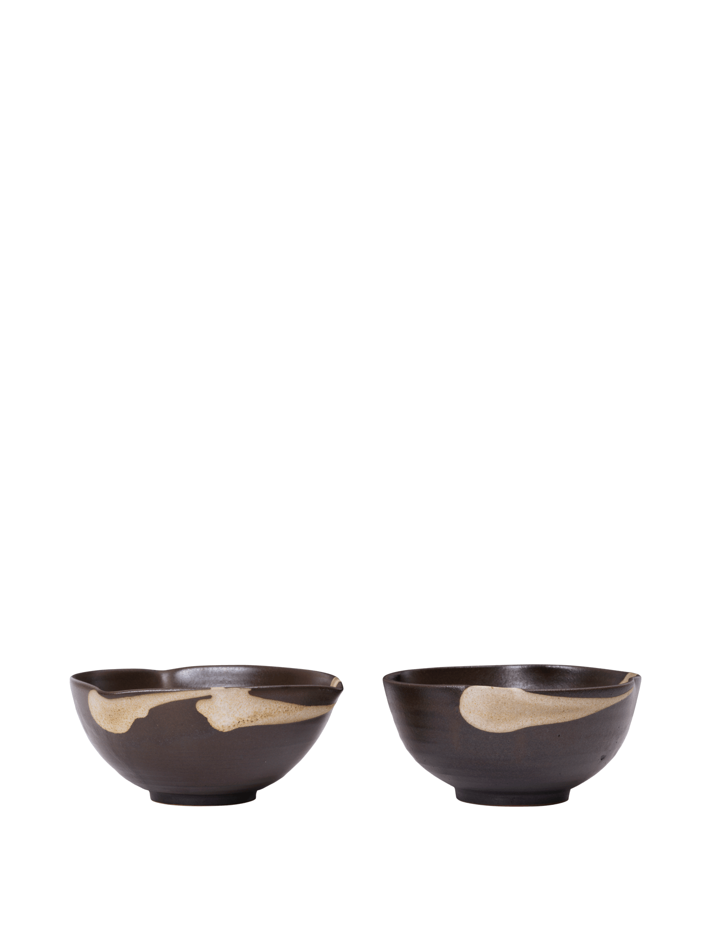 Koyo Bowls - Ø11,5 - 2er-Set - Dunkelbraun/Beige