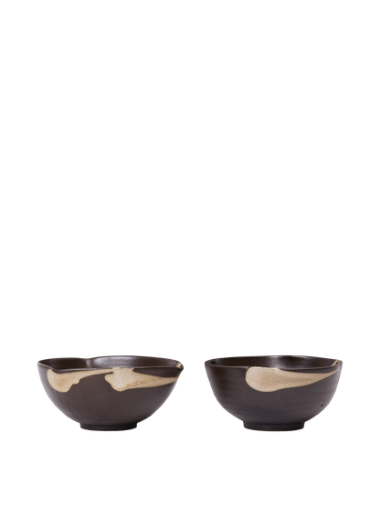 Koyo Bowls - Ø11,5 - 2er-Set - Dunkelbraun/Beige