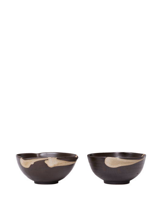 Koyo Bowls - Ø11,5 - 2er-Set - Dunkelbraun/Beige