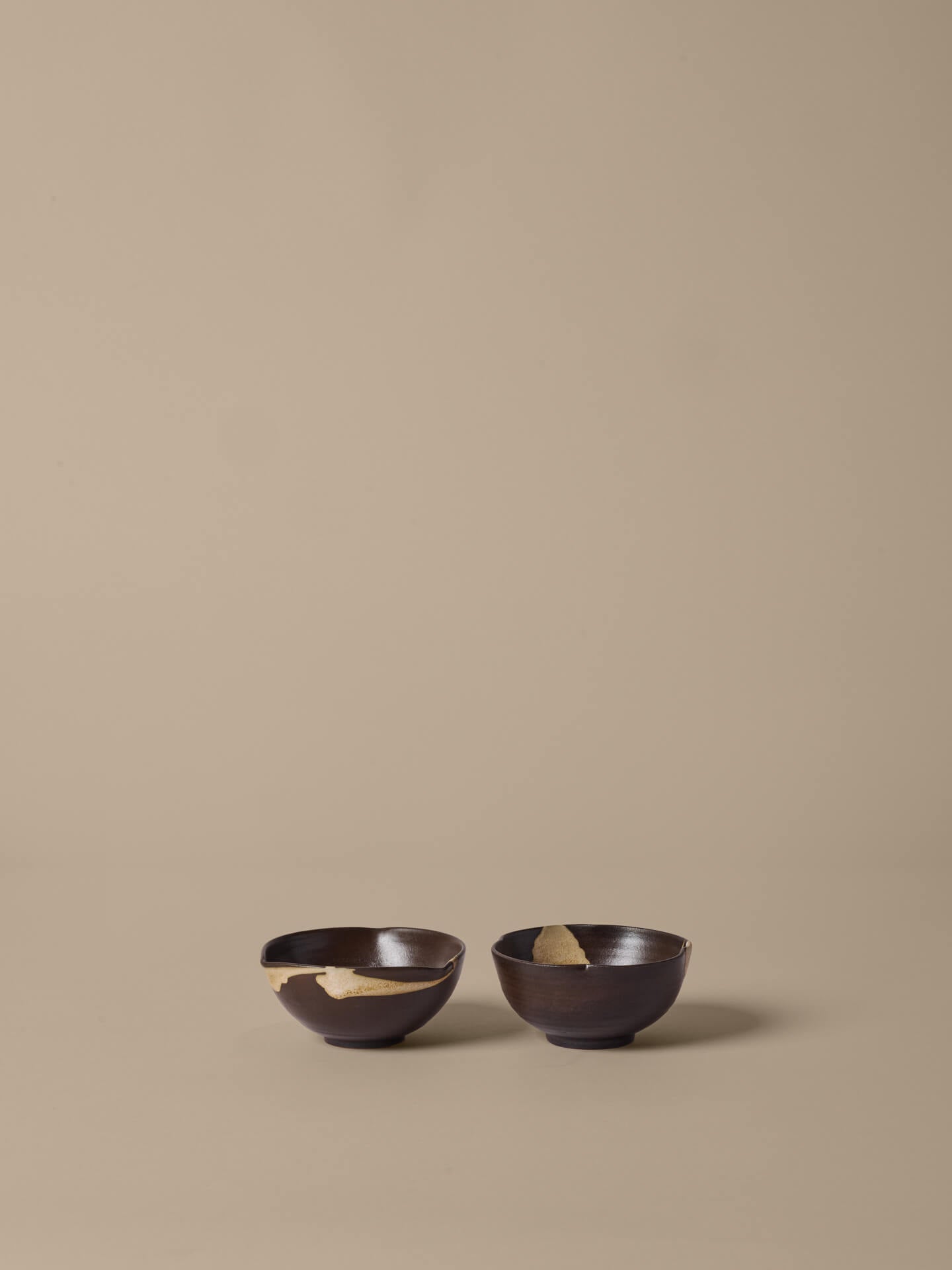 Koyo Bowls - Ø11,5 - 2er-Set - Dunkelbraun/Beige