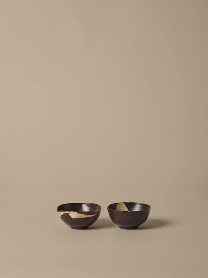 Koyo Bowls - Ø11,5 - 2er-Set - Dunkelbraun/Beige