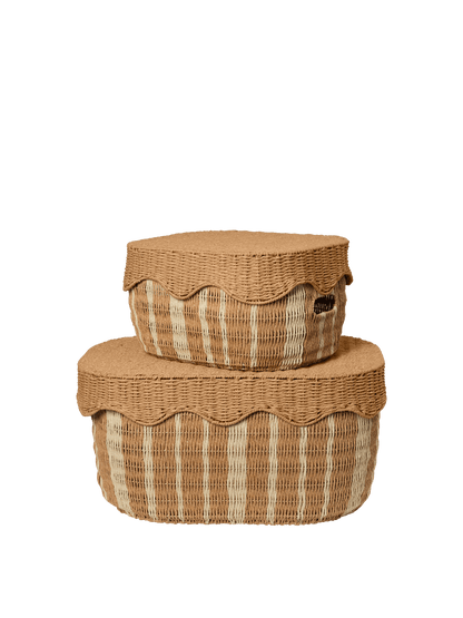 Rivan Aufbewahrungskörbe – 2er Set – Natur/Off-White