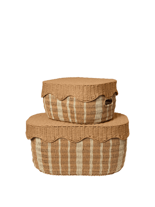 Rivan Aufbewahrungskörbe – 2er Set – Natur/Off-White
