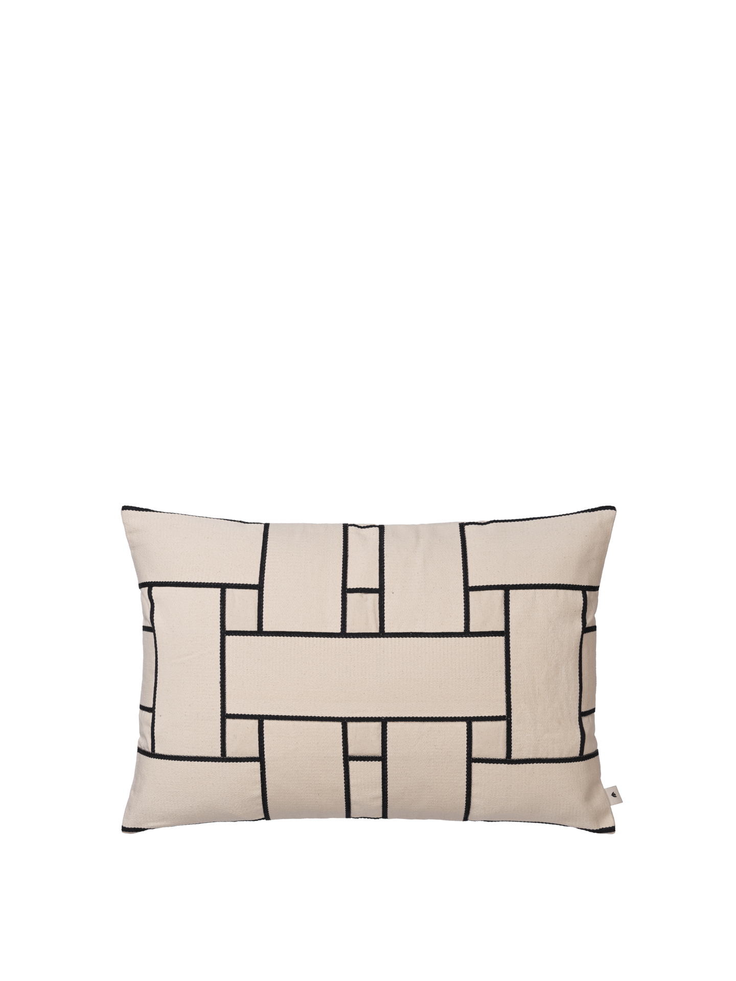 Kissenbezug Lattice Offset – rechteckig – Off-White/Schwarz