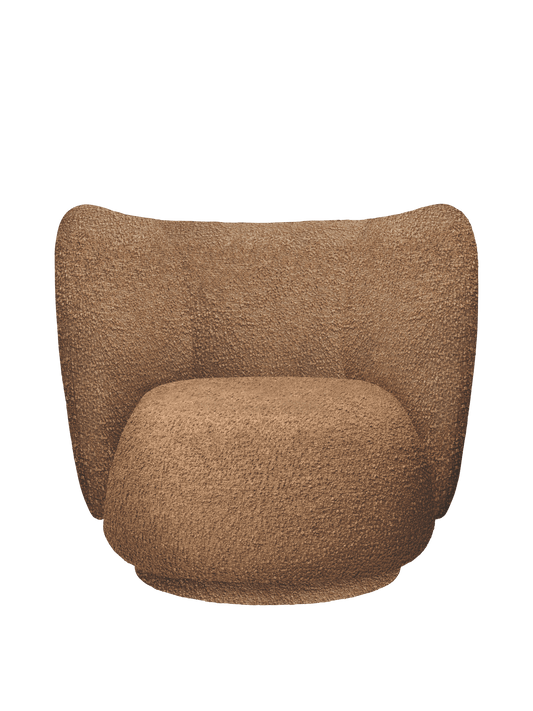 Rico Lounge Chair - Swivel - Rohbouclé - Tan