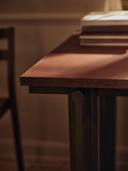 Esstisch Atura - Dunkle Schokolade/Burgundy Linoleum