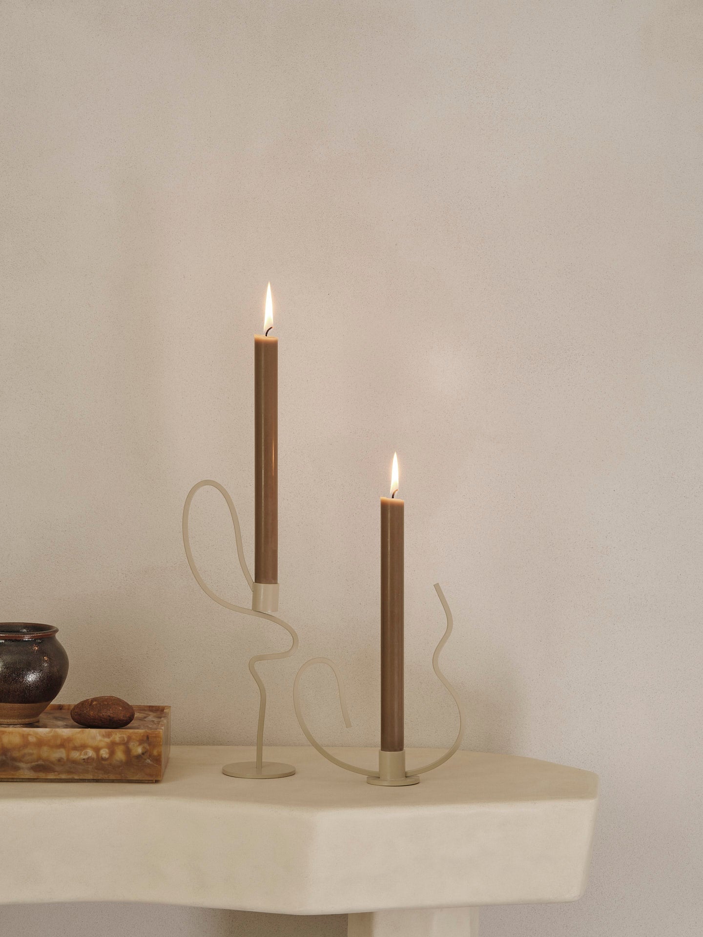 Kerzenständer Valse – Niedrig & Hoch – Geschenkset – Kaschmir
