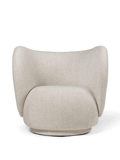 Rico Lounge Chair – Weicher Bouclé – Off-White/Sand