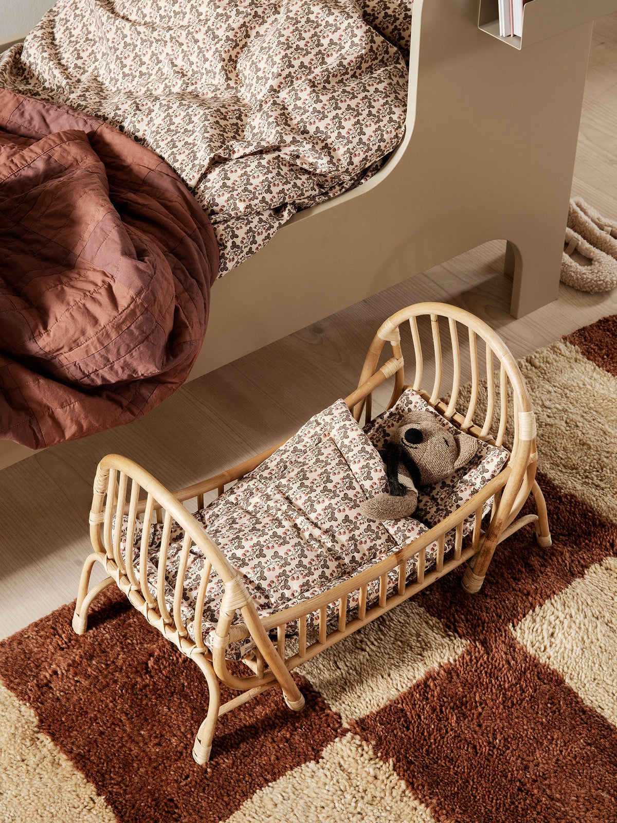 Kuku Puppenbett & Puppenstuhl - Natur - Geschenkset